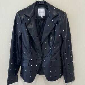 New AVEC LES FILLES Black Studded Women's Jacket SIZE S.